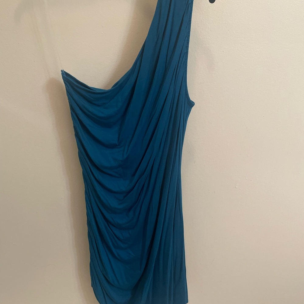 Elegant Teal One-Shoulder Dress